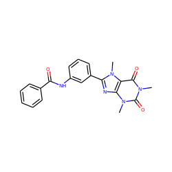 Cn1c(=O)c2c(nc(-c3cccc(NC(=O)c4ccccc4)c3)n2C)n(C)c1=O ZINC000073199122