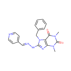 Cn1c(=O)c2c(nc(N/N=C/c3ccncc3)n2Cc2ccccc2)n(C)c1=O ZINC000004312558