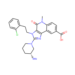 Cn1c(=O)c2c(nc(N3CCC[C@@H](N)C3)n2CCc2ccccc2Cl)c2cc(C(=O)O)ccc21 ZINC000095559183