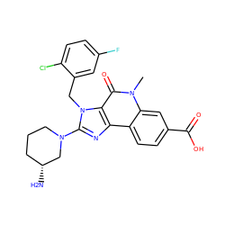 Cn1c(=O)c2c(nc(N3CCC[C@@H](N)C3)n2Cc2cc(F)ccc2Cl)c2ccc(C(=O)O)cc21 ZINC000095564285