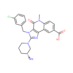 Cn1c(=O)c2c(nc(N3CCC[C@@H](N)C3)n2Cc2cccc(Cl)c2)c2cc(C(=O)O)ccc21 ZINC000095560850