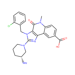 Cn1c(=O)c2c(nc(N3CCC[C@@H](N)C3)n2Cc2ccccc2Cl)c2cc(C(=O)O)ccc21 ZINC000059718067