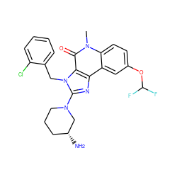 Cn1c(=O)c2c(nc(N3CCC[C@@H](N)C3)n2Cc2ccccc2Cl)c2cc(OC(F)F)ccc21 ZINC000095560113