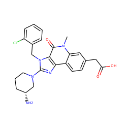 Cn1c(=O)c2c(nc(N3CCC[C@@H](N)C3)n2Cc2ccccc2Cl)c2ccc(CC(=O)O)cc21 ZINC000095565127