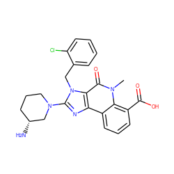 Cn1c(=O)c2c(nc(N3CCC[C@@H](N)C3)n2Cc2ccccc2Cl)c2cccc(C(=O)O)c21 ZINC000095560492