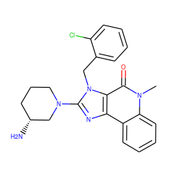 Cn1c(=O)c2c(nc(N3CCC[C@@H](N)C3)n2Cc2ccccc2Cl)c2ccccc21 ZINC000095558350