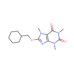 Cn1c(=O)c2c(nc(OCC3CCCCC3)n2C)n(C)c1=O ZINC000017420207