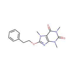 Cn1c(=O)c2c(nc(OCCc3ccccc3)n2C)n(C)c1=O ZINC000037868688