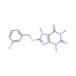 Cn1c(=O)c2c(nc(OCc3cccc(Br)c3)n2C)n(C)c1=O ZINC000045373196