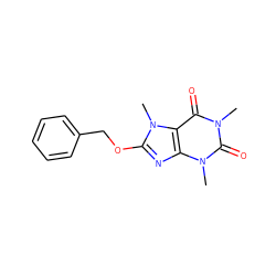 Cn1c(=O)c2c(nc(OCc3ccccc3)n2C)n(C)c1=O ZINC000037868689