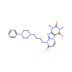 Cn1c(=O)c2c(nc3n(CCCCN4CCN(c5ccccc5)CC4)c(=O)ccn23)n(C)c1=O ZINC000103208003