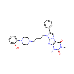 Cn1c(=O)c2c(nc3n(CCCCN4CCN(c5ccccc5O)CC4)c(-c4ccccc4)cn23)n(C)c1=O ZINC000299866262