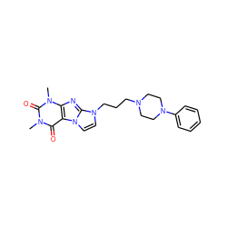 Cn1c(=O)c2c(nc3n(CCCN4CCN(c5ccccc5)CC4)ccn23)n(C)c1=O ZINC000045320086