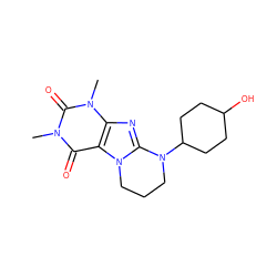 Cn1c(=O)c2c(nc3n2CCCN3C2CCC(O)CC2)n(C)c1=O ZINC000000385805