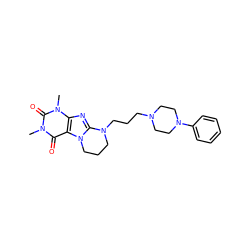 Cn1c(=O)c2c(nc3n2CCCN3CCCN2CCN(c3ccccc3)CC2)n(C)c1=O ZINC000033894145