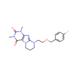 Cn1c(=O)c2c(nc3n2CCCN3CCOCc2ccc(F)cc2)n(C)c1=O ZINC000028872455