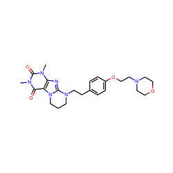 Cn1c(=O)c2c(nc3n2CCCN3CCc2ccc(OCCN3CCOCC3)cc2)n(C)c1=O ZINC000653822644