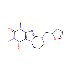 Cn1c(=O)c2c(nc3n2CCCN3Cc2ccco2)n(C)c1=O ZINC000004249250