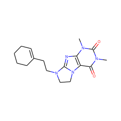 Cn1c(=O)c2c(nc3n2CCN3CCC2=CCCCC2)n(C)c1=O ZINC000095580060