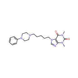 Cn1c(=O)c2c(ncn2CCCCCN2CCN(c3ccccc3)CC2)n(C)c1=O ZINC000299822942