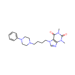 Cn1c(=O)c2c(ncn2CCCCN2CCN(c3ccccc3)CC2)n(C)c1=O ZINC000299823734