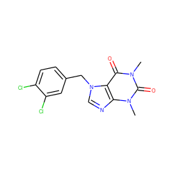 Cn1c(=O)c2c(ncn2Cc2ccc(Cl)c(Cl)c2)n(C)c1=O ZINC000000093697