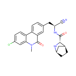 Cn1c(=O)c2cc(C[C@@H](C#N)NC(=O)[C@H]3N[C@@H]4CC[C@H]3C4)ccc2c2ccc(Cl)cc21 ZINC000226117723