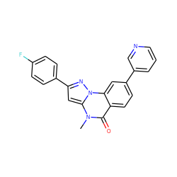 Cn1c(=O)c2ccc(-c3cccnc3)cc2n2nc(-c3ccc(F)cc3)cc12 ZINC000169350954