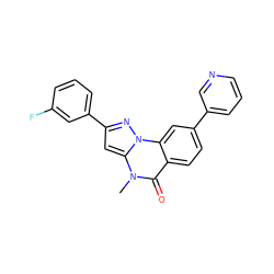 Cn1c(=O)c2ccc(-c3cccnc3)cc2n2nc(-c3cccc(F)c3)cc12 ZINC000169350934