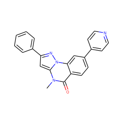 Cn1c(=O)c2ccc(-c3ccncc3)cc2n2nc(-c3ccccc3)cc12 ZINC000169350981