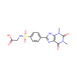 Cn1c(=O)c2nc(-c3ccc(S(=O)(=O)NCC(=O)O)cc3)[nH]c2n(C)c1=O ZINC000035932193