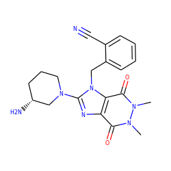 Cn1c(=O)c2nc(N3CCC[C@@H](N)C3)n(Cc3ccccc3C#N)c2c(=O)n1C ZINC000014953962