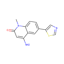 Cn1c(=O)cc(N)c2cc(-c3cncs3)ccc21 ZINC000299852945