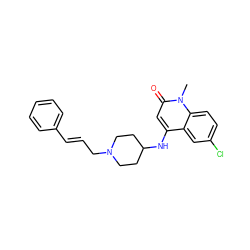 Cn1c(=O)cc(NC2CCN(C/C=C/c3ccccc3)CC2)c2cc(Cl)ccc21 ZINC000036126677