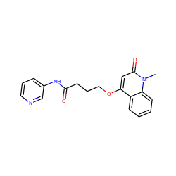 Cn1c(=O)cc(OCCCC(=O)Nc2cccnc2)c2ccccc21 ZINC000004057493