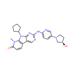 Cn1c(=O)ccc2c3cnc(Nc4ccc(N5CC[C@@H](O)C5)cn4)nc3n(C3CCCC3)c21 ZINC000117686490