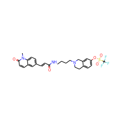 Cn1c(=O)ccc2cc(/C=C/C(=O)NCCCCN3CCc4ccc(OS(=O)(=O)C(F)(F)F)cc4C3)ccc21 ZINC000043683453