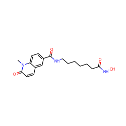 Cn1c(=O)ccc2cc(C(=O)NCCCCCCC(=O)NO)ccc21 ZINC000299836021