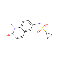 Cn1c(=O)ccc2cc(NS(=O)(=O)C3CC3)ccc21 ZINC001772602470