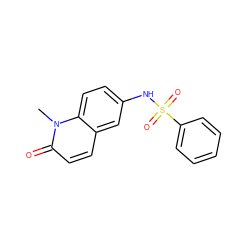 Cn1c(=O)ccc2cc(NS(=O)(=O)c3ccccc3)ccc21 ZINC001772657367