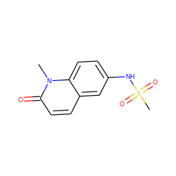 Cn1c(=O)ccc2cc(NS(C)(=O)=O)ccc21 ZINC001772650010