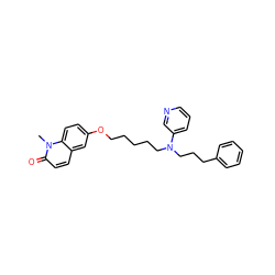 Cn1c(=O)ccc2cc(OCCCCCN(CCCc3ccccc3)c3cccnc3)ccc21 ZINC000115629714