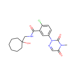 Cn1c(=O)cnn(-c2ccc(Cl)c(C(=O)NCC3(O)CCCCCC3)c2)c1=O ZINC000071340859