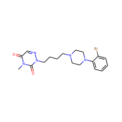 Cn1c(=O)cnn(CCCCN2CCN(c3ccccc3Br)CC2)c1=O ZINC000199758333