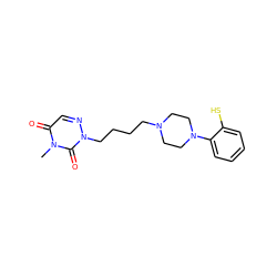 Cn1c(=O)cnn(CCCCN2CCN(c3ccccc3S)CC2)c1=O ZINC000299833717