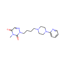 Cn1c(=O)cnn(CCCCN2CCN(c3ccccn3)CC2)c1=O ZINC000220016937