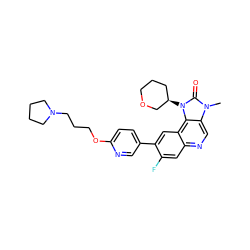 Cn1c(=O)n([C@@H]2CCCOC2)c2c3cc(-c4ccc(OCCCN5CCCC5)nc4)c(F)cc3ncc21 ZINC001772584720