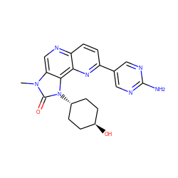 Cn1c(=O)n([C@H]2CC[C@H](O)CC2)c2c3nc(-c4cnc(N)nc4)ccc3ncc21 ZINC000261115795