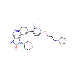 Cn1c(=O)n([C@H]2CCCOC2)c2c3cc(-c4ccc(OCCCN5CCCC5)nc4F)ccc3ncc21 ZINC001772590088