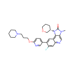 Cn1c(=O)n([C@H]2CCCOC2)c2c3cc(-c4ccc(OCCCN5CCCCC5)nc4)c(F)cc3ncc21 ZINC001772593965